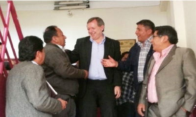 Gonzales al salir del encuentro con los choferes