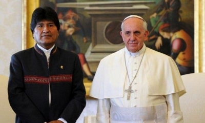 El presidente Evo Morales y el Papa Francisco. Foto: Internet