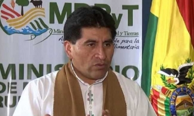 César Cocarico, ministro de Desarrollo Rural y Tierras/Foto. RRSS