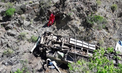 El bus se embarrancó en la zona de Cieneguillas/Foto. RRSS