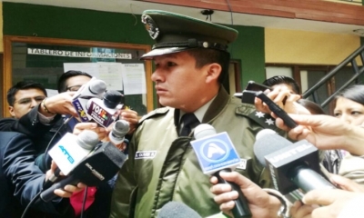 Jefe de División Homicidios, Tte. Álvaro Oliver. Foto/Erbol