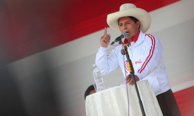 Candidato presidencial del Perú, Pedro Castillo.