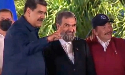Nicolás Maduro, Mohsen Rezai, Daniel Ortega y Díaz-Canel en Managua