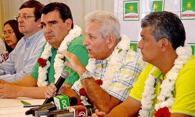 José María Leyes y Rubén Costas en rueda de prensa del Comité Ejecutivo de Demócratas, el mes pasado. Foto: José Rocha