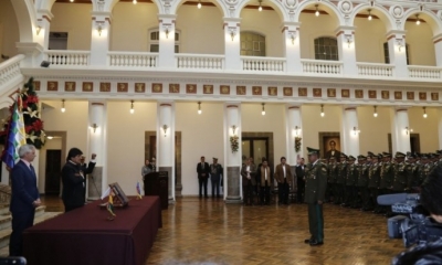 Presidente Morales posesionó al Coronel/Foto. BTV