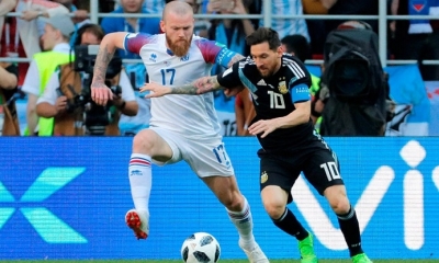 Nerviosismo, jugadas rápidas y de todo en el partido de Argentina e Islandia. Foto: RRSS