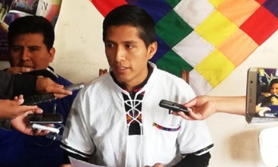 Andrónico Rodríguez, vicepresidente de la Coordinadora de las Seis Federaciones del Trópico de Cochabamba/Foto. RRSS