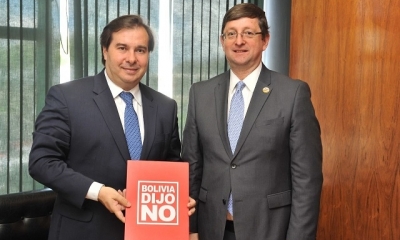 El senador Oscar Ortiz se reunió en Brasilia con el presidente de la Cámara de Diputados de Brasil, Rodrigo Maia