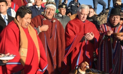 Evo Morales y las principales autoridades del país/Foto. ABI