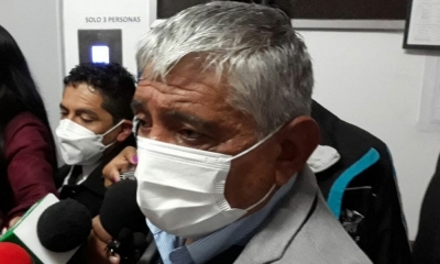 Arias en la Fiscalía este lunes.