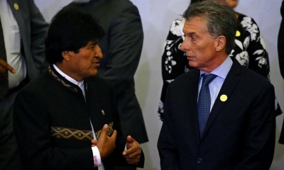 Evo Morales y Mauricio Macri expusieron posiciones radicalmente opuestas en torno a Venezuela.
