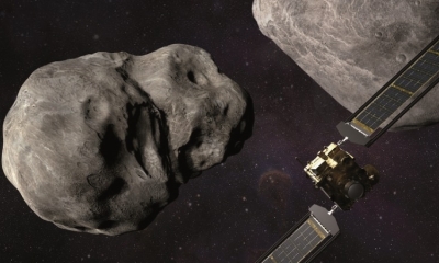Ilustración de la aproximación de la sonda DART al asteroide Dimorphos. Foto: EFE