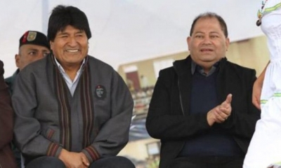 Evo Morales y Carlos Romero en un acto en el anerior gobierno del MAS | Internet 