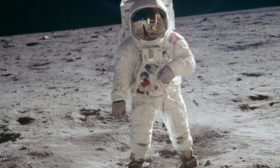 El astronauta Edwin E. Aldrin Jr. camina por la superficie de la Luna durante la misión Apollo 11. Foto: NASA