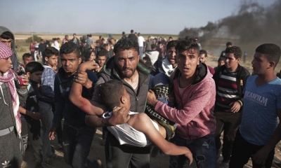 Un grupo de marroquíes protesta por la muerte de fuerzas de seguridad en el Sahara Occidental, el 13 de marzo de 2017.