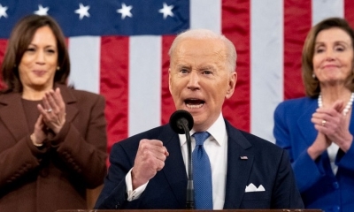 Joe Biden se refirió a la invasión de Ucrania al comienzo de su primer discurso oficial del Estado de la Unión ante el Congreso.