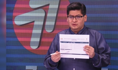 El ministro Marcelo Montenegro, en estudios de BTV.