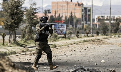 Las FFAA en Senkata, El Alto, en noviembre de 2019