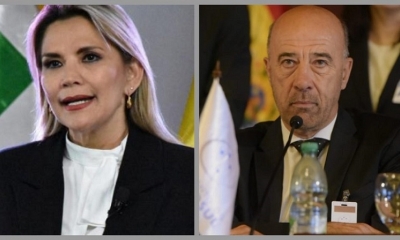 Oscar Laborde  y Jeanine Añez