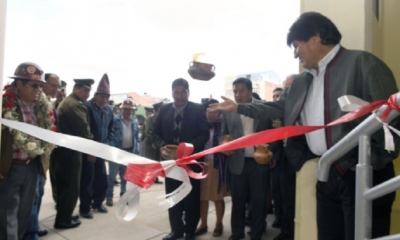 Morales inauguró la Estación Policial/Foto. ABI