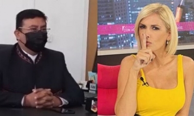 El vicecónsul Mauricio Pinaya y la periodista argentina, Viviana Canosa. 