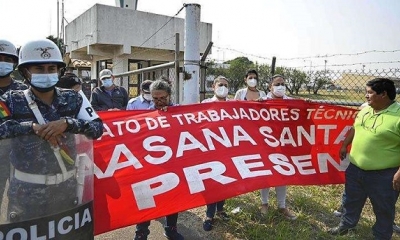Se intensifican las medidas de presión de los trabajadores de Aasana / Foto: APG