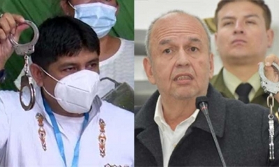 El diputado Rolando Cuéllar y el exministro Arturo Murillo