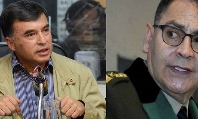 El exministro de la Presidencia, Juan Ramón Quintana y el Gral., Johnny Aguilera