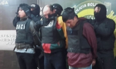 Los delincuentes fueron presentados a los medios de comunicación/Foto. RRSS