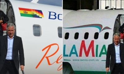 Fotografía original publicada por la Vicepresidencia (izq) y la difundida por el brasileño (der)