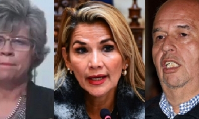 María Elva Pinckert, Jeanine Añez y Arturo Murillo/Foto. Kandire 