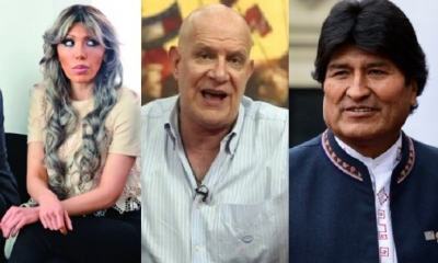 Gabriela Zapata, Carlos Valverde y Evo Morales/Foto. Kandire