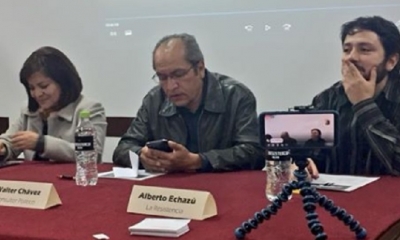 Walter Chávez, participo de un encuentro en la UMSA/Foto. RRSS