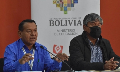 El viceministro de Educación Regular, Bartolomé Puma, informa que el diálogo con el Magisterio Rural se reanudará por la tarde.