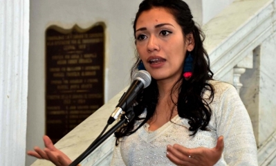 Foto / Archivo : La senadora del Movimiento al Socialismo (MAS), Adriana Salvatierra