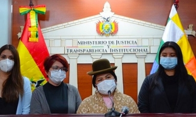 La viceministra de Igualdad de Oportunidades del Ministerio de Justicia, Miriam Huacani
