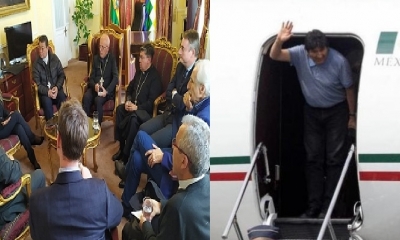 Jeanine Añez  y en reunión con la cúpula de la iglesia