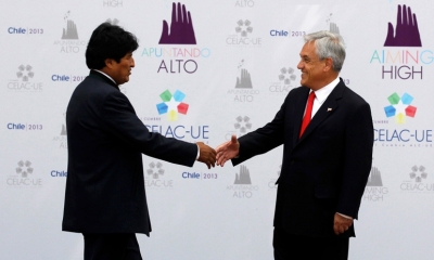Los presidentes Evo Morales y Sebastián Piñera, en Santiago el 26 de enero de 2013/Foto. Reuters  