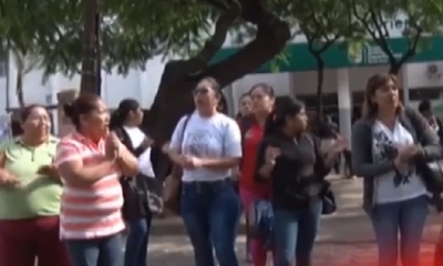 Las madres bloquearon la zona del Oncológico/Foto. Captura de pantalla