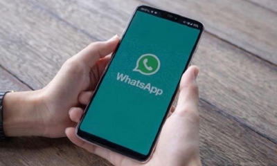 La aplicación WhatsApp en un teléfono celular.