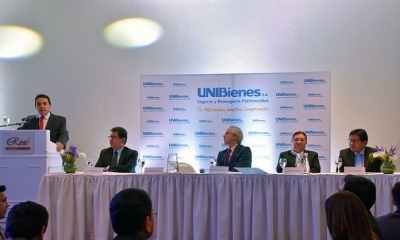 Acto de lanzamiento de la empresa Unibienes seguros y resguardos patrimoniales S.A. Foto: ABI