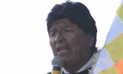 Evo Morales en la concentración de San Francisco. / Foto: ABI.
