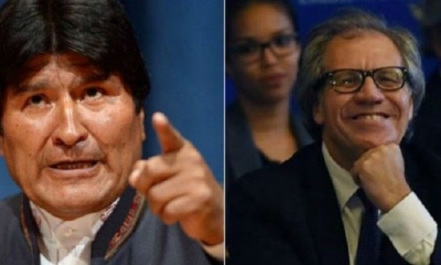 El expresidente Evo Morales y Luis Almagro
