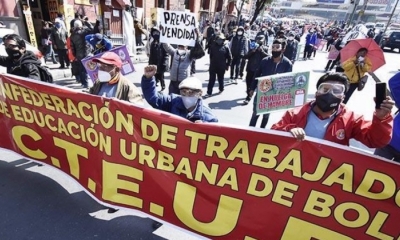 Foto/ Archivo: Maestros durante una marcha de protesta.
