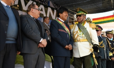 Evo Morales, Carlos Romero y Faustino Mendoza/Foto. RRSS