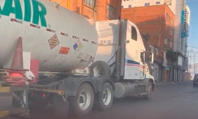 Cisterna de oxigeno de la trasnacional Praxair