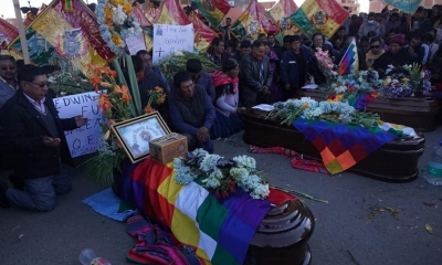 Marcha hacia el centro de La Paz. | APG