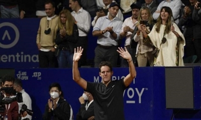 Del Potro agradeció el apoyo del publico al final del partido.