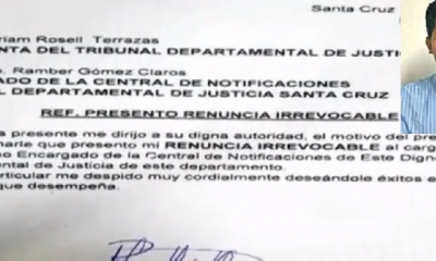 Así presentó su renuncia/Foto. Kandire 