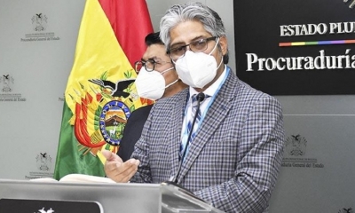 El procurador general del Estado, Wilfredo Chávez, en una anterior conferencia.